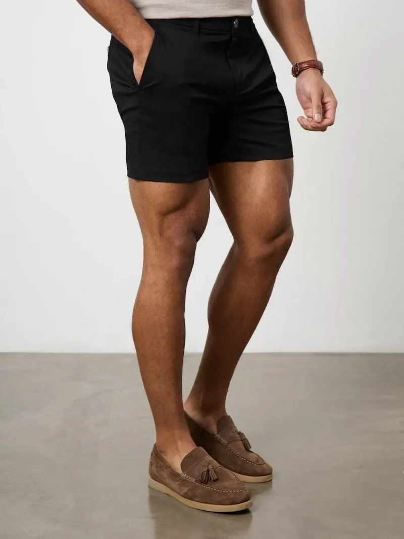 Black Soft And Comfortable Chino Shorts