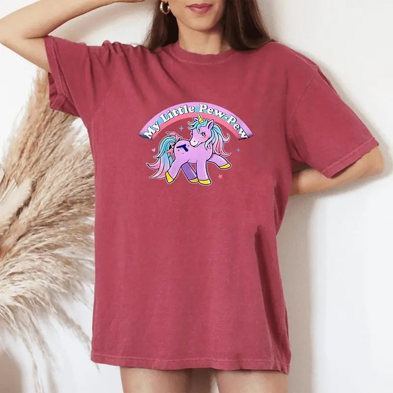 My Little Pew-Pew Unicorn Women's Oversized Comfort T-Shirt
