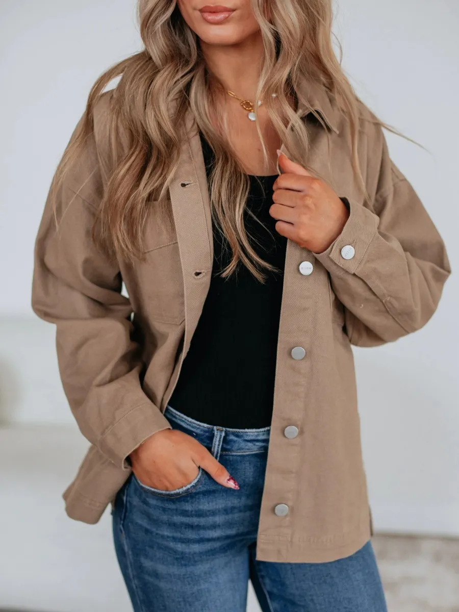 Relaxed Fit Button Shacket