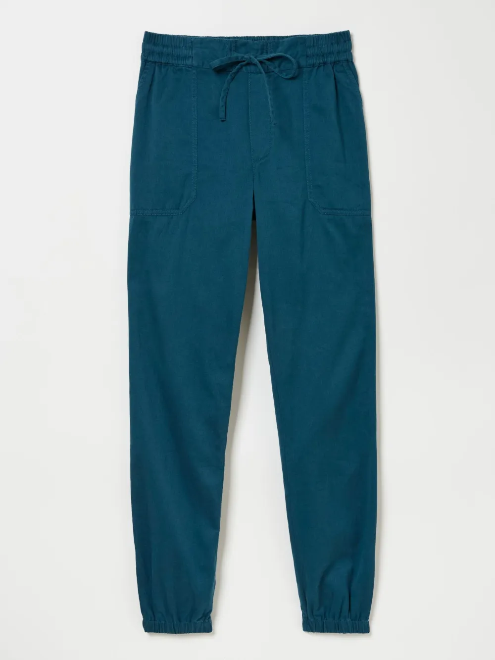 Blue Cuffed Cotton Joggers