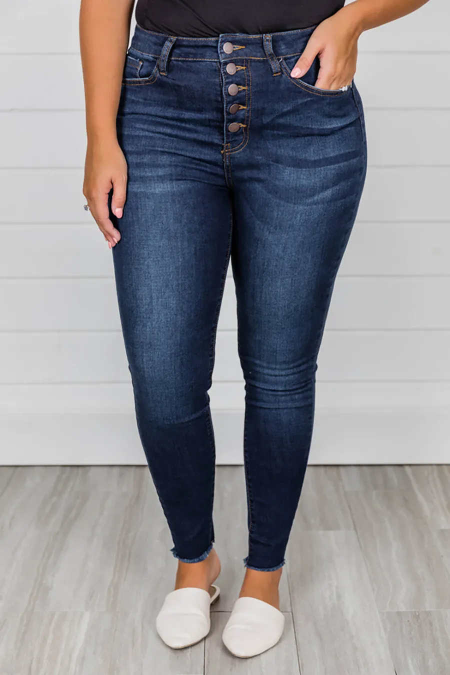 Dark Wash Cotton Jeans