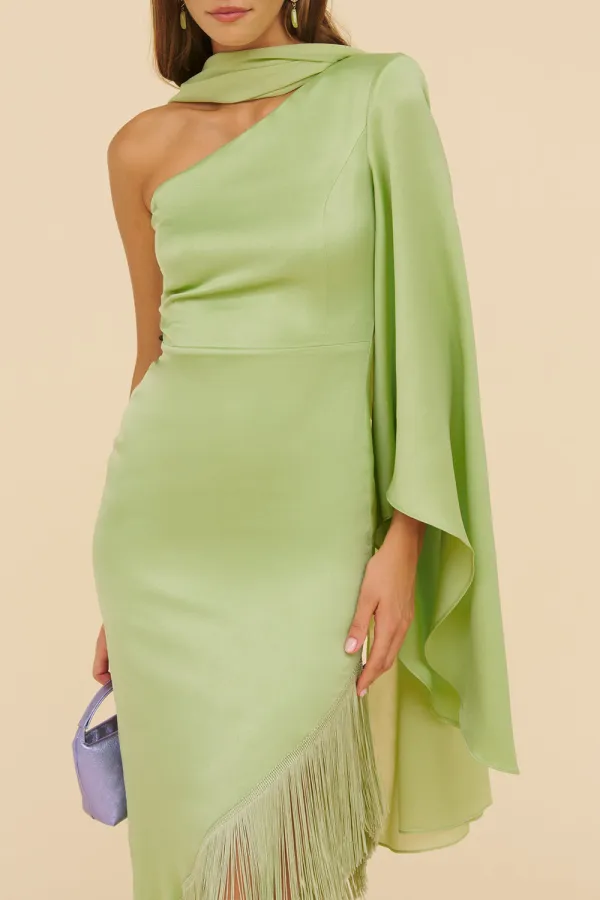 Celadon Polyester Fabric Shawl