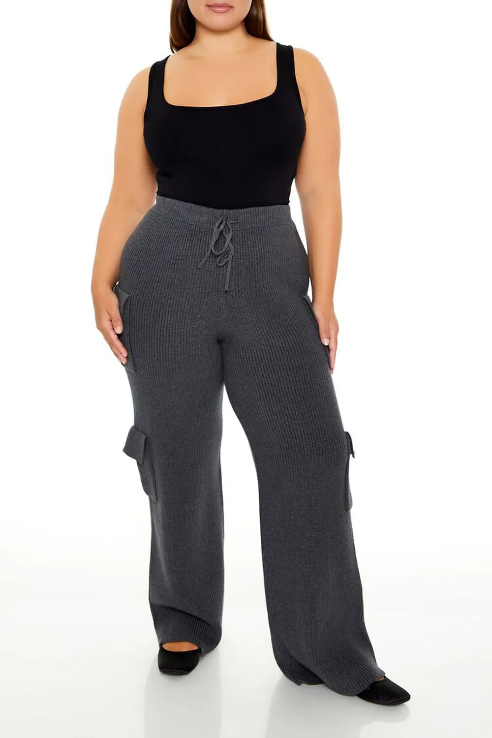 Plus Size Sweater-Knit Cargo Pants