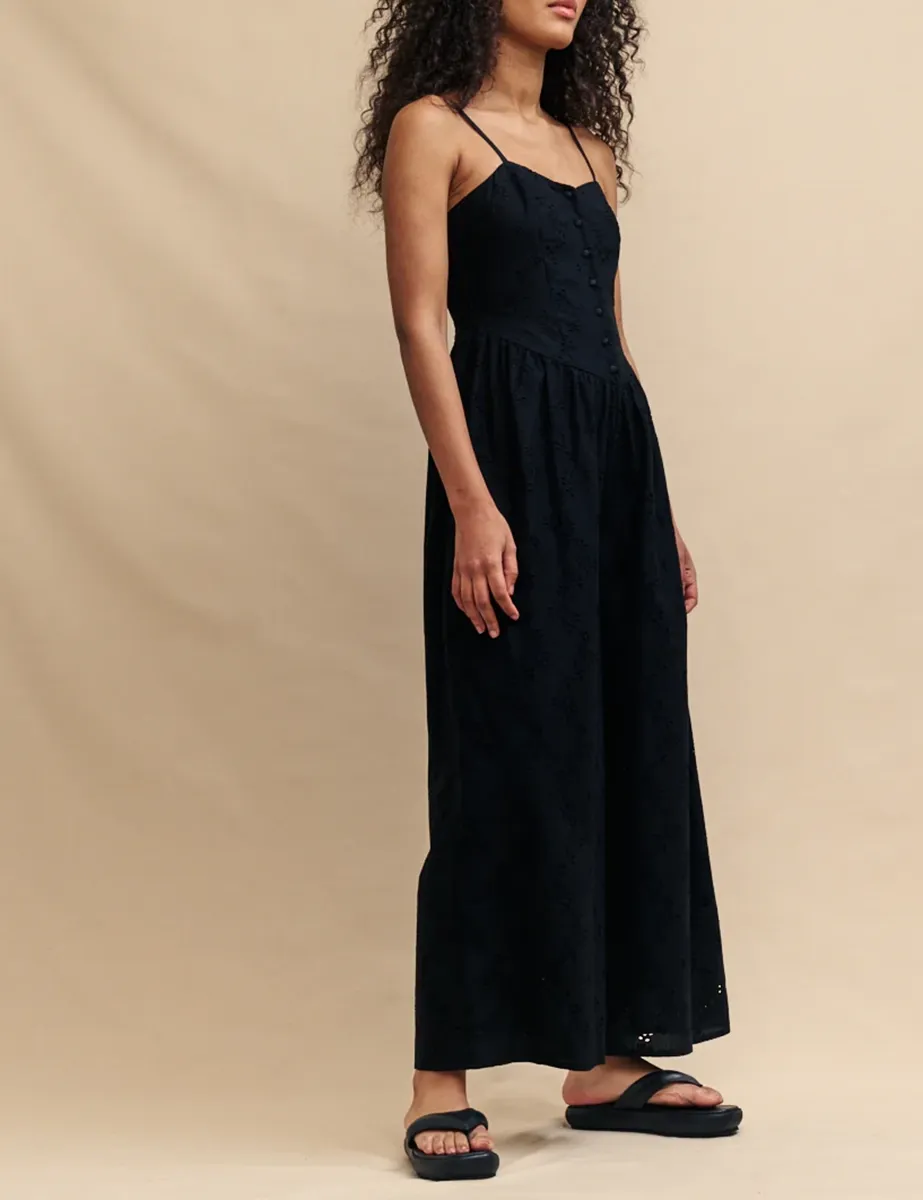 Black Sleeveless Wide Leg Jumpsuit