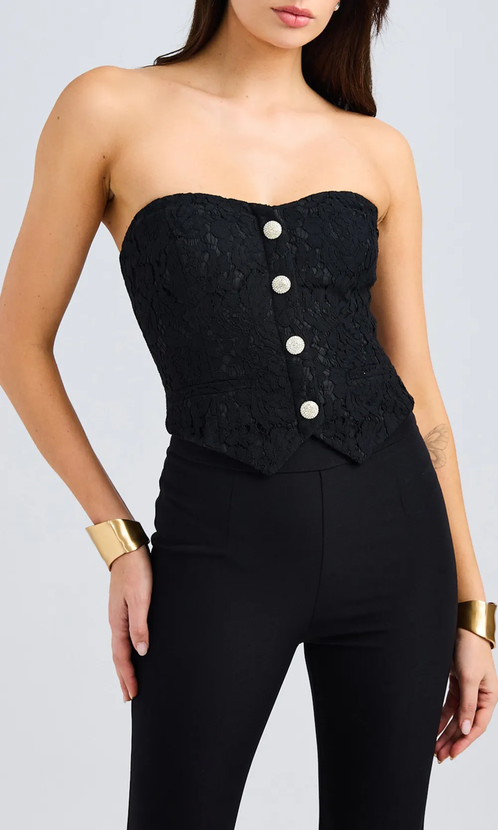 Party Front Button Tube Top