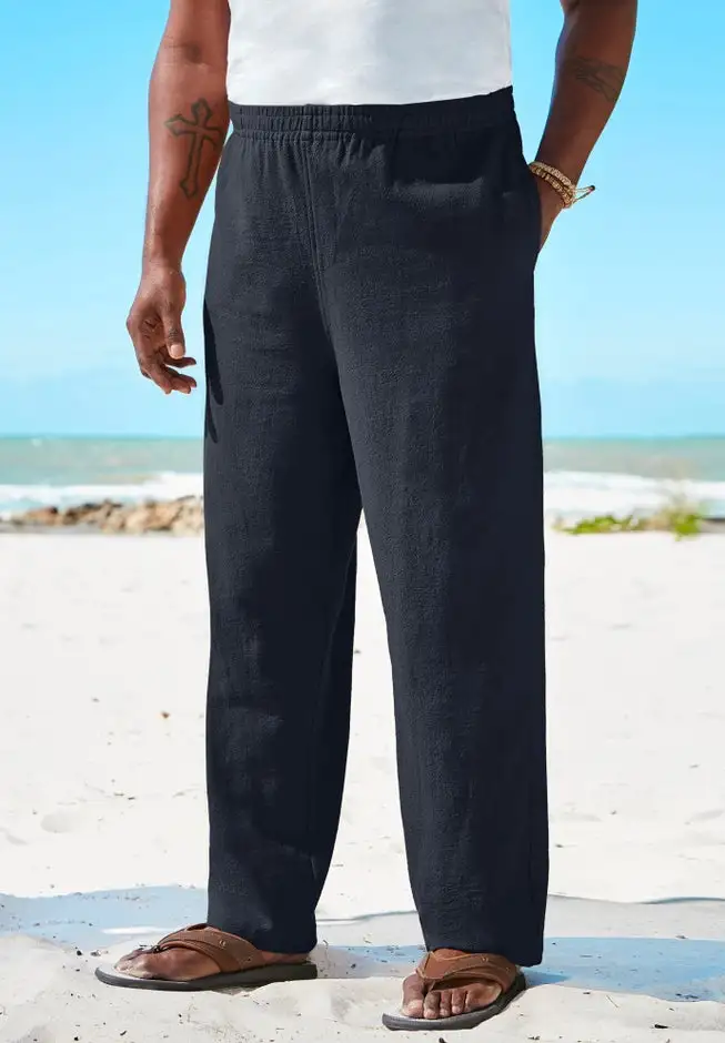 Elastic Waist Gauze Cotton Pants