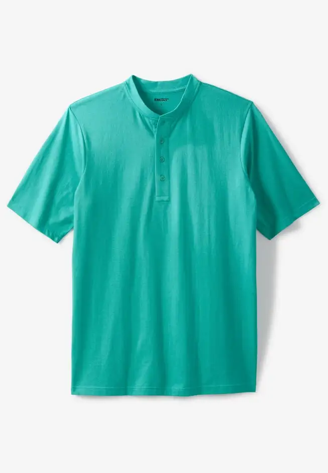 Shrink-Less Lightweight Henley T-Shirt