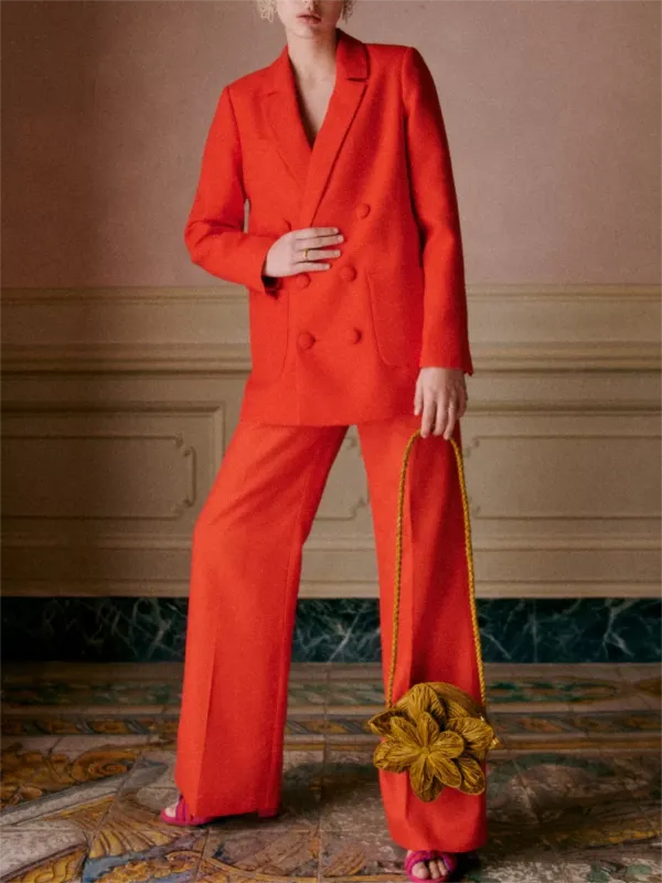 Red Single Breasted Blazer