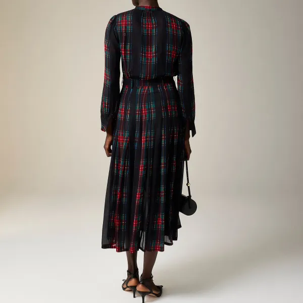 Street Long-Sleeve Cashmere Midi Dresses