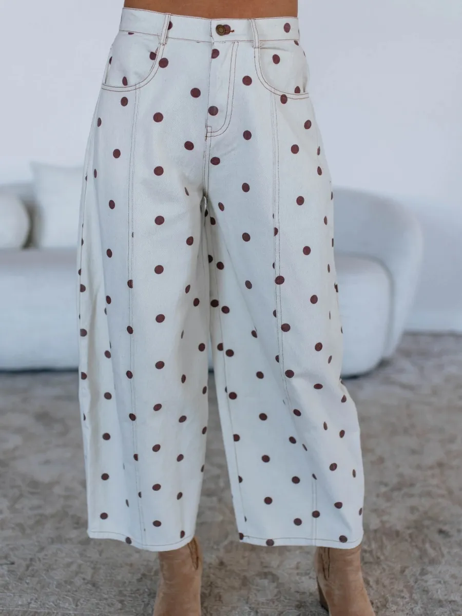 Polka Dot Wide Leg Pants