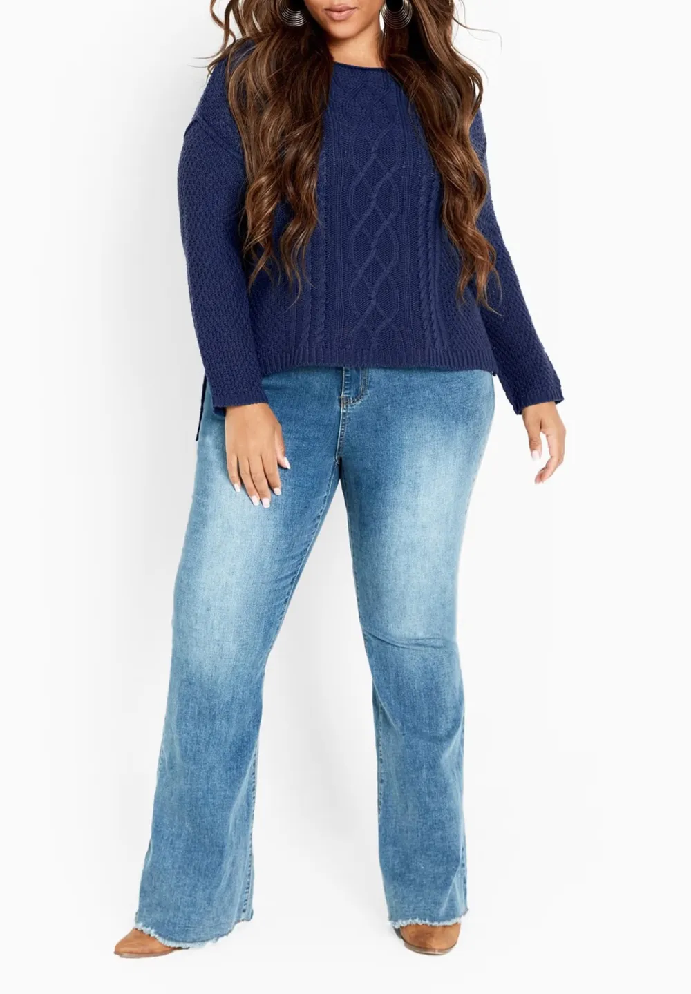 Solid Color Fitted Sweater
