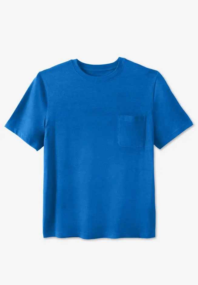 Shrink-Less Lightweight Pocket Crewneck T-Shirt