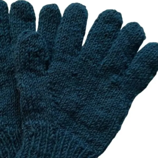 Navy Blue Warm Knit Cold Weather Gloves