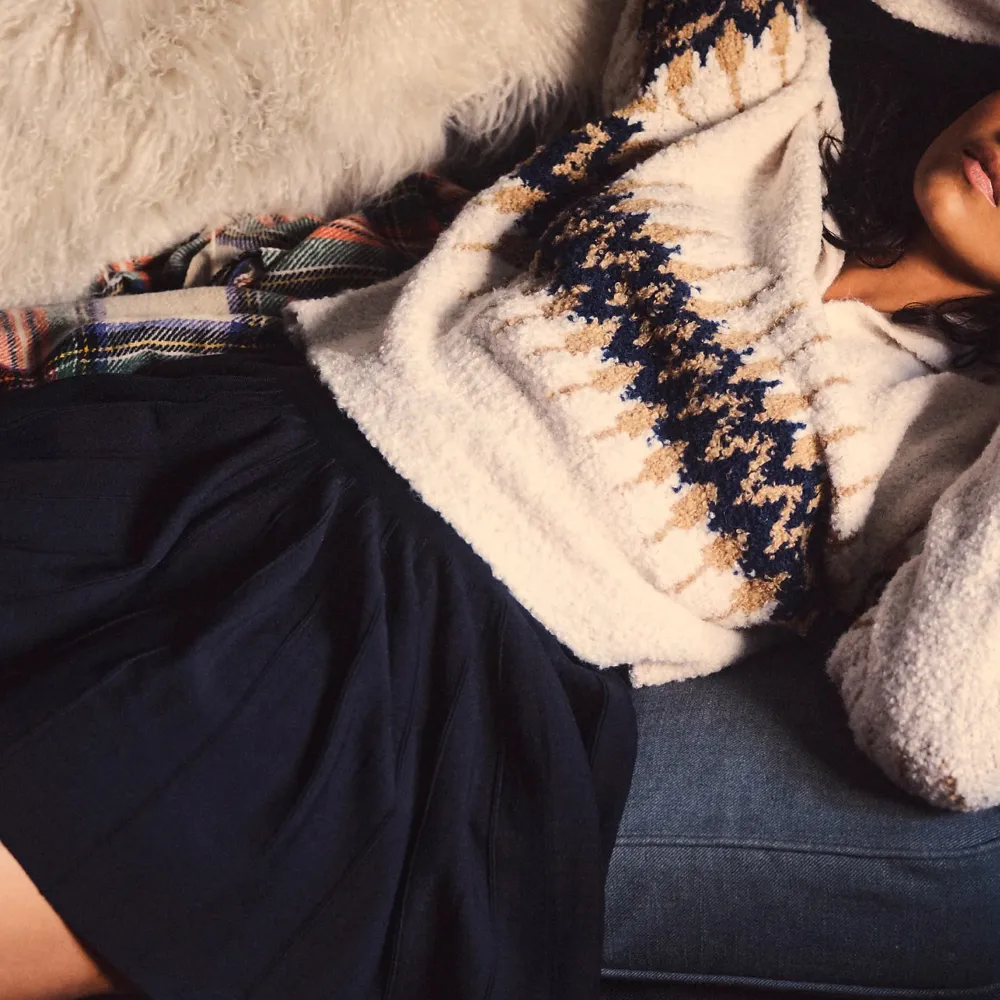 Cream Brown Navy Alpaca Sweaters