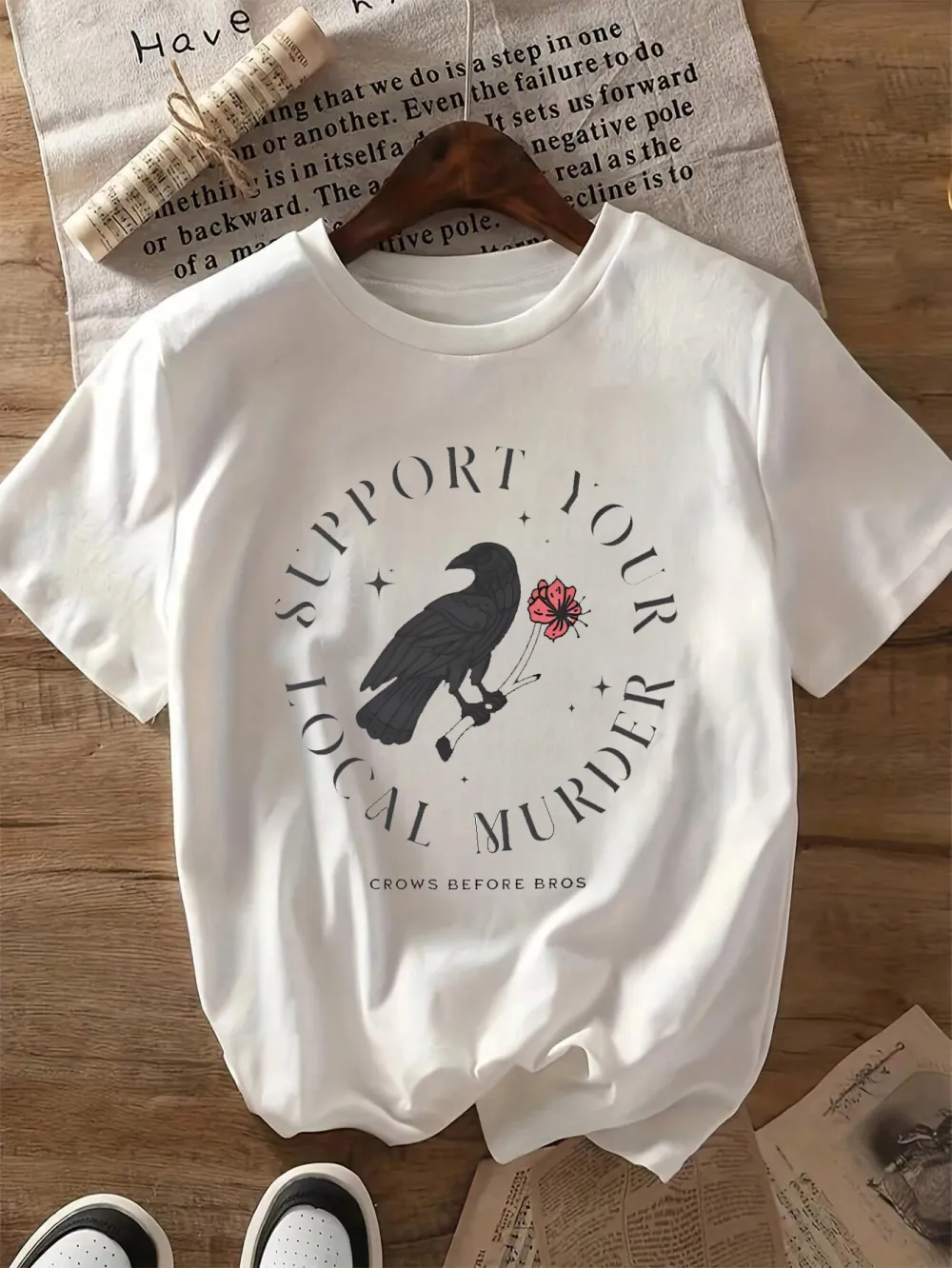 Raven Motif T-Shirt