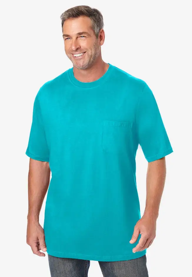 Shrink-Less Lightweight Pocket Crewneck T-Shirt