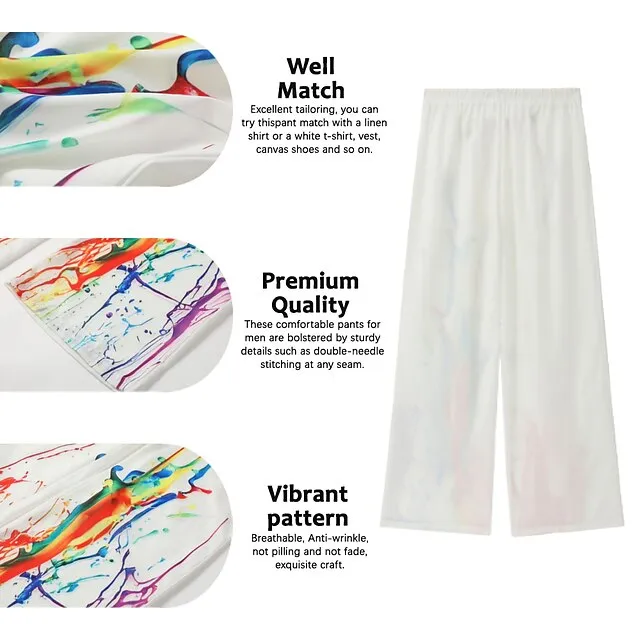 Men's Graphic Prints Graffiti Linen Pants