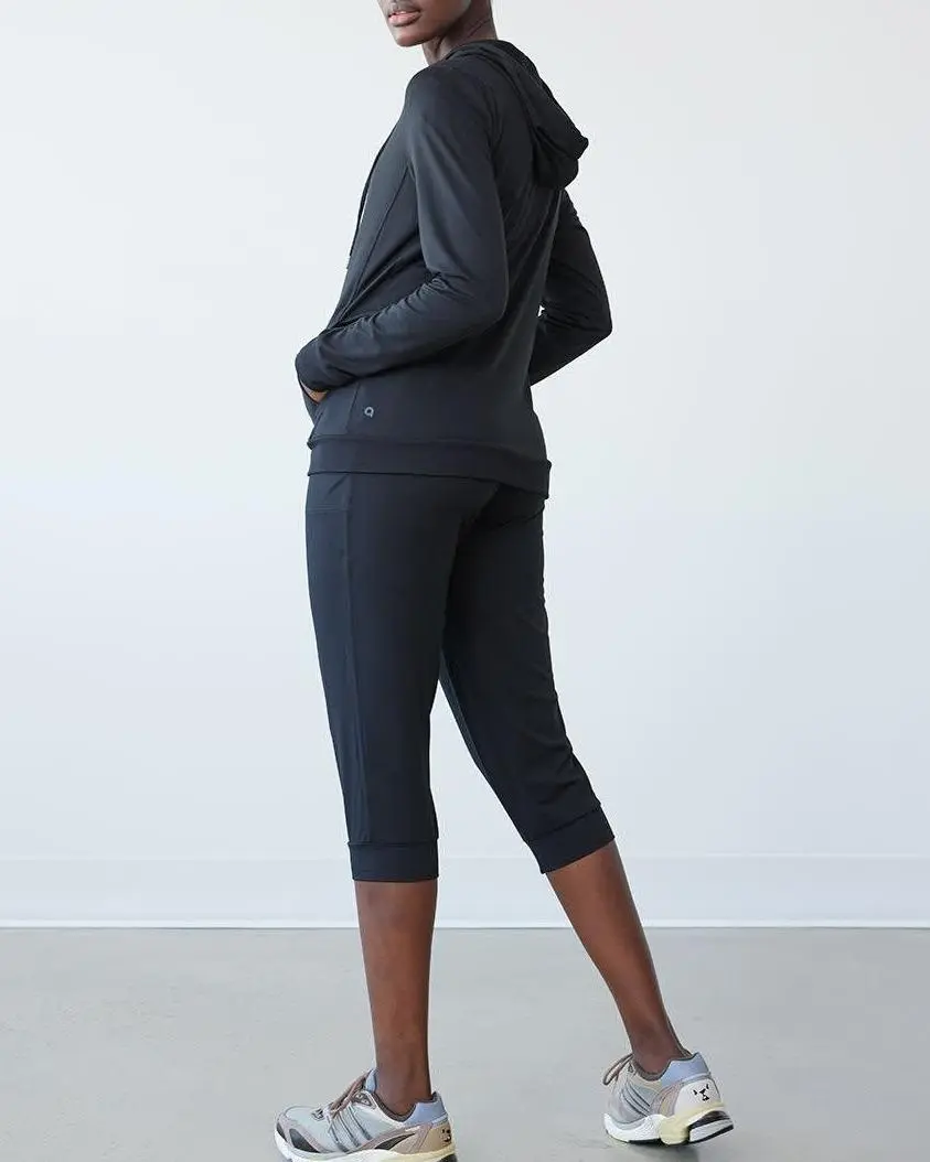 Dark Hooded Jacket For Relaxed Casual Daily Style