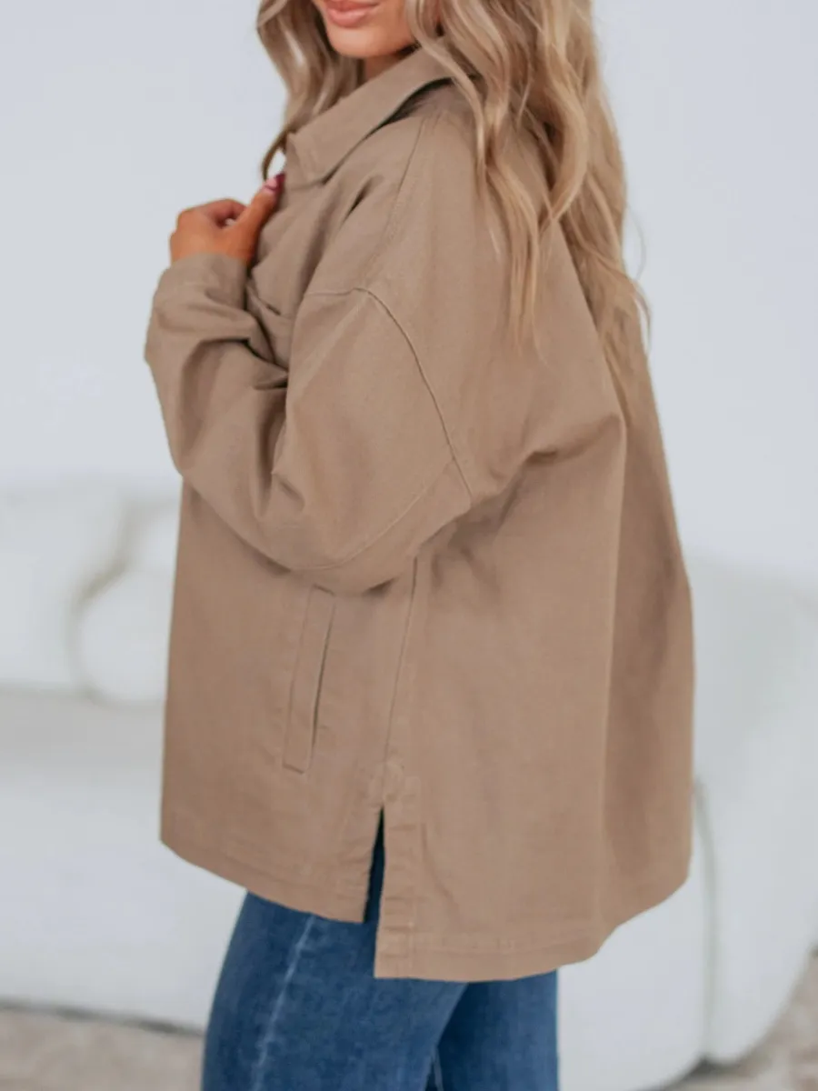 Relaxed Fit Button Shacket