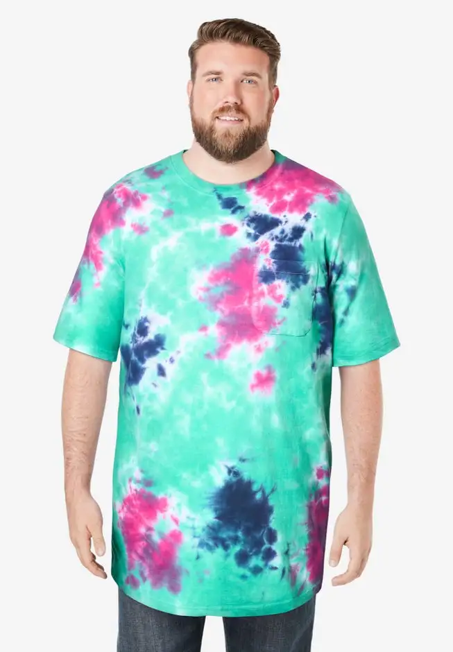 Shrink-Less Lightweight Longer-Length Crewneck Pocket T-Shirt