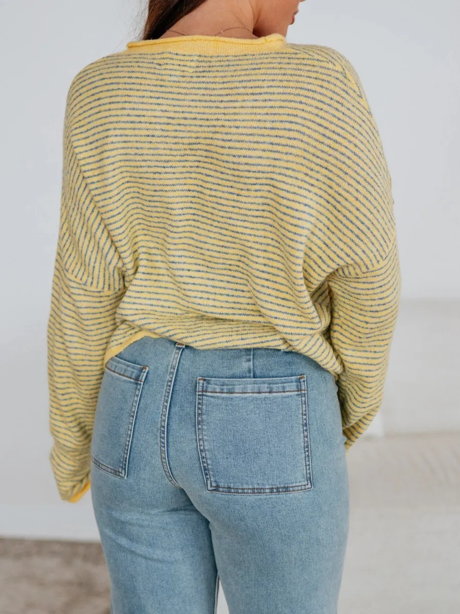 Striped Dropped Shoulder Cardigan