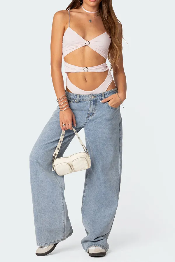 Silver Ring Cut Out Bodysuit
