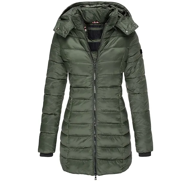 Women's Winter Warm Windproof Waterproof Mid-Length Puffer Jacket