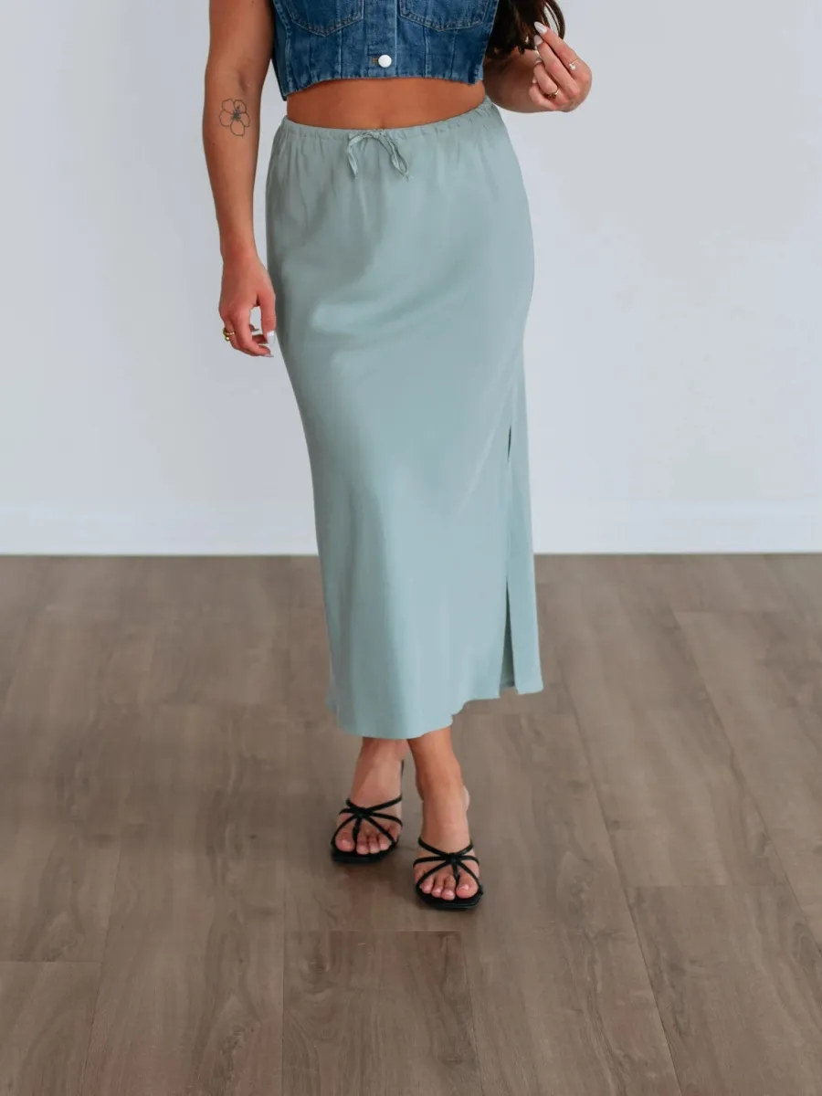 Side Slit Midi Skirt