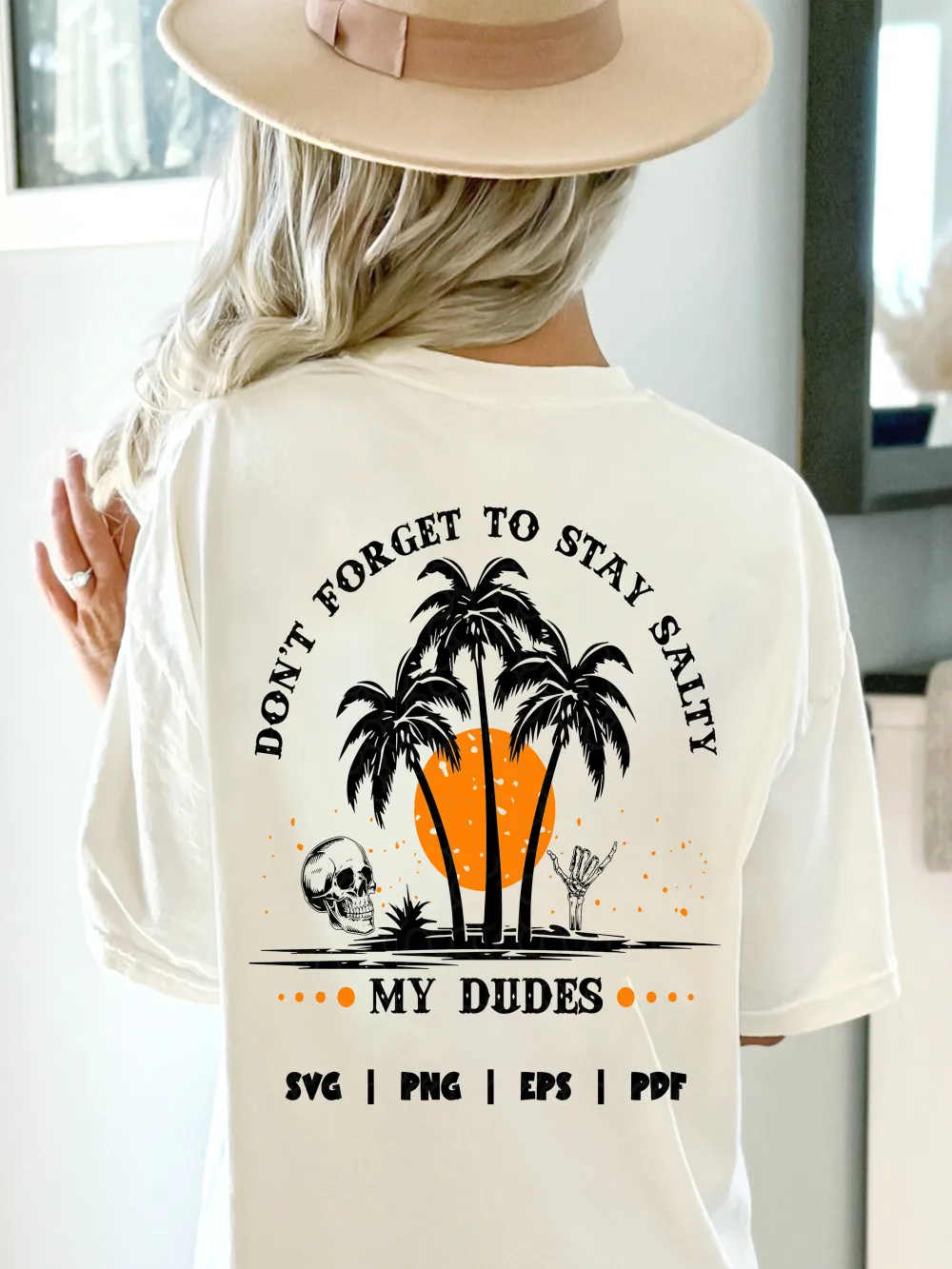 Tropical Sunset Graphic Back Print Tee