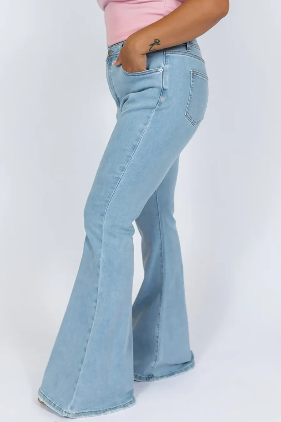 Light Wash Stretchy Flare Jeans