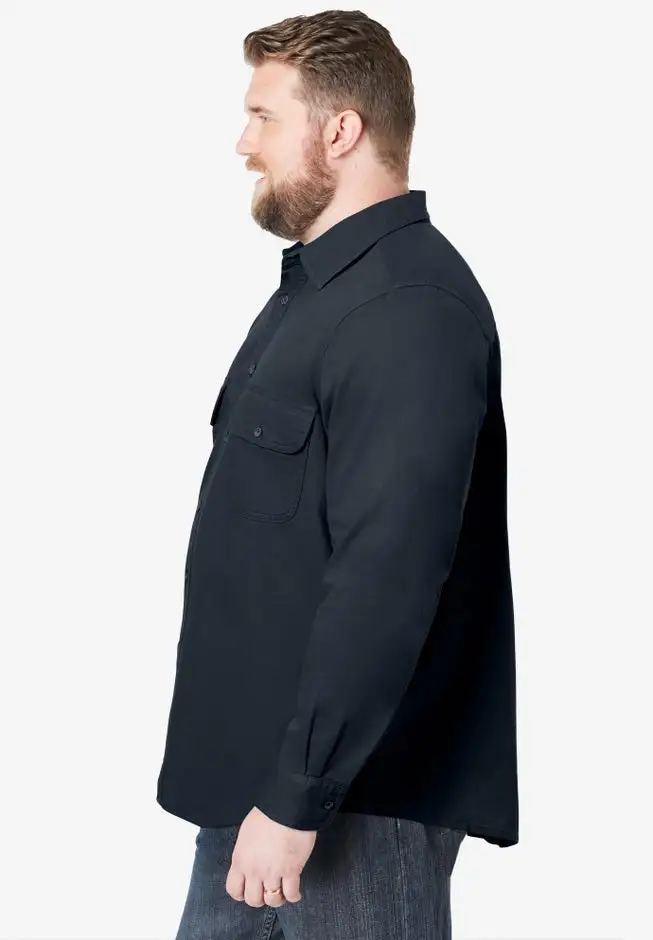 Long Sleeve Denim and Twill Shirt