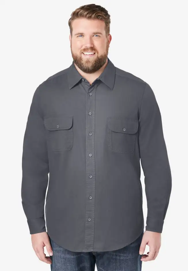 Long Sleeve Denim and Twill Shirt