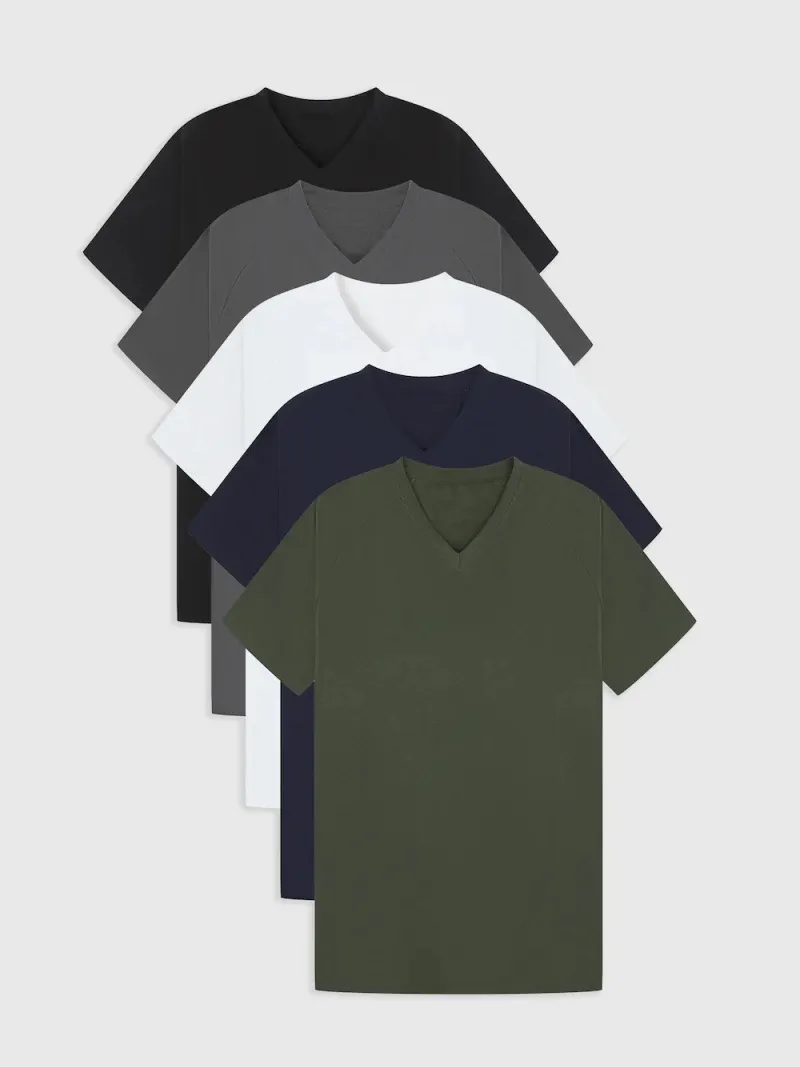 Men's Soft  Leisure V-Neck 5-Pack