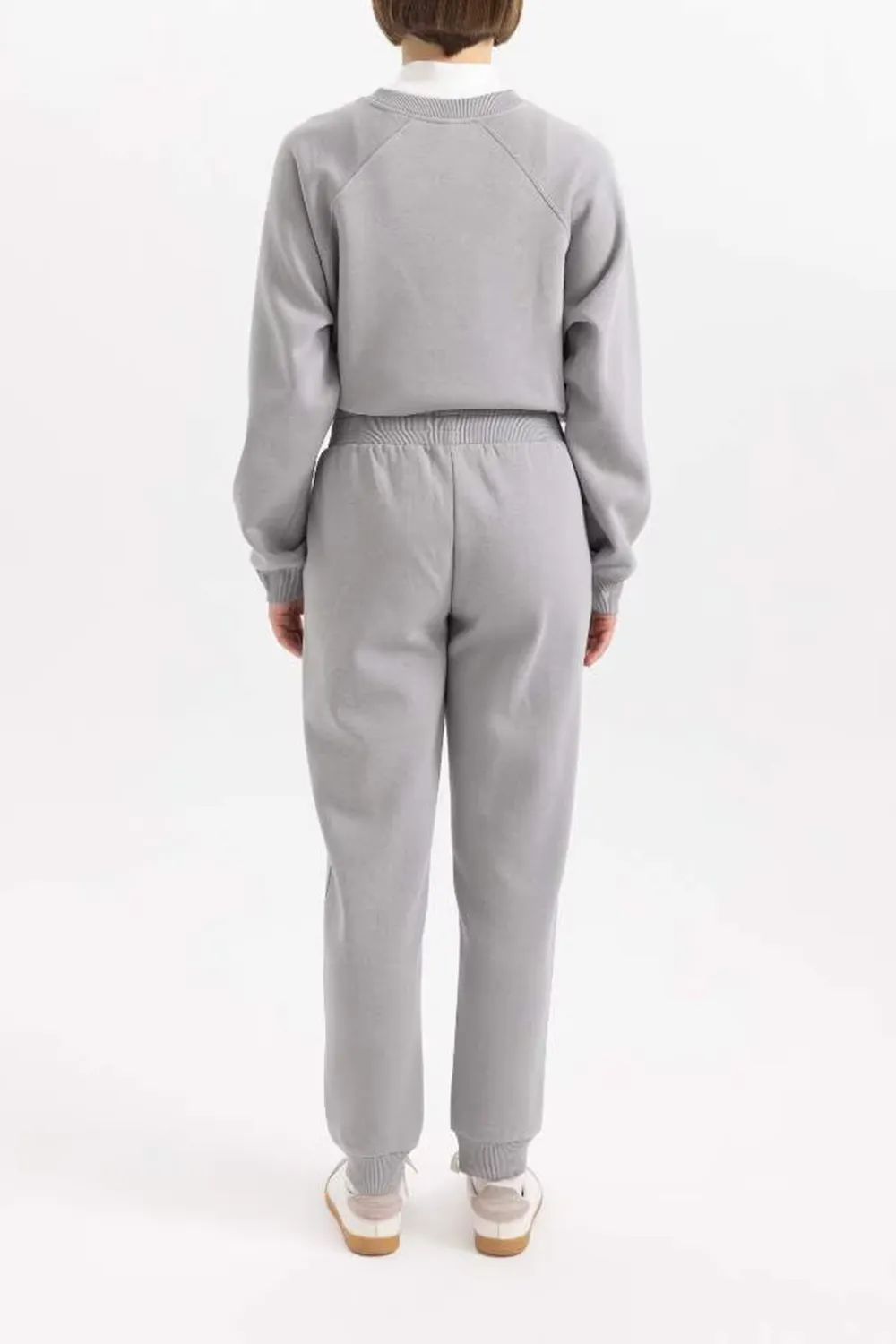 High-waisted Plain Long Pants