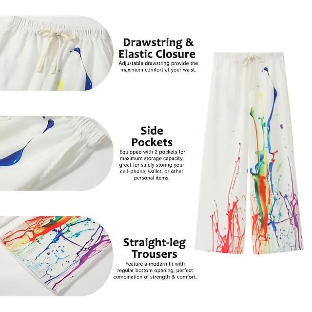 Men's Graphic Prints Graffiti Linen Pants