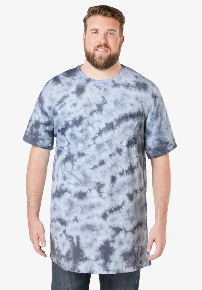 Shrink-Less Lightweight Longer-Length Crewneck Pocket T-Shirt