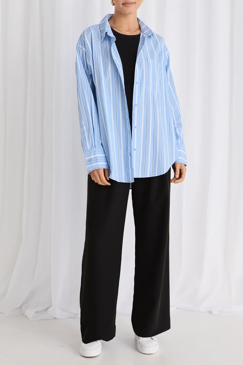 Blue Stripe Oversized Shirt