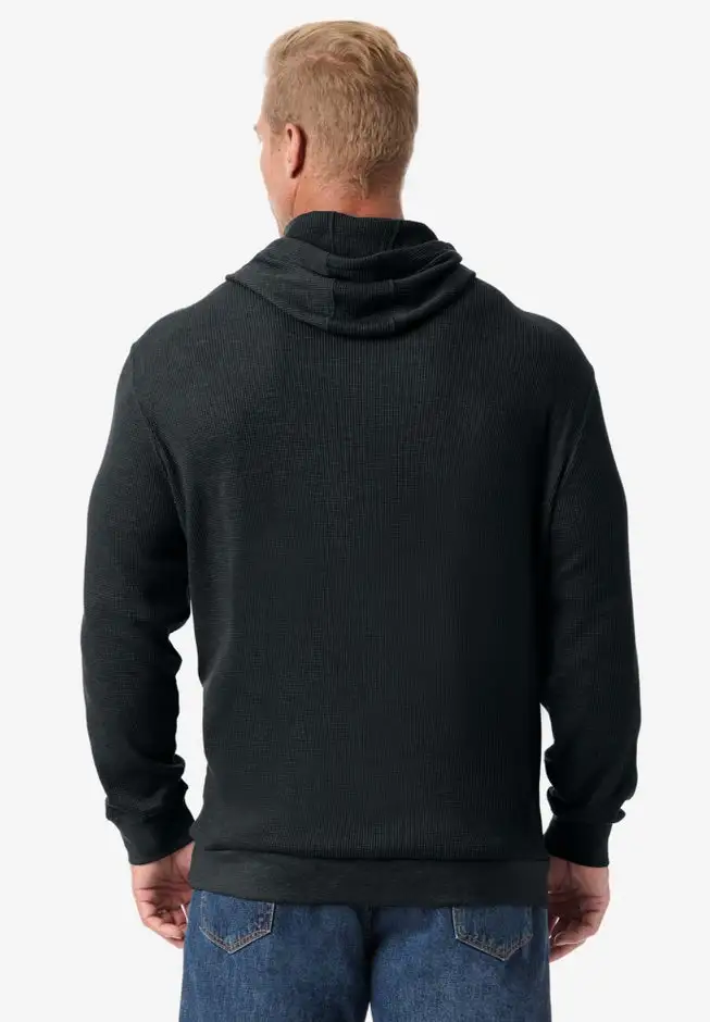 Waffle-Knit Thermal Hoodie