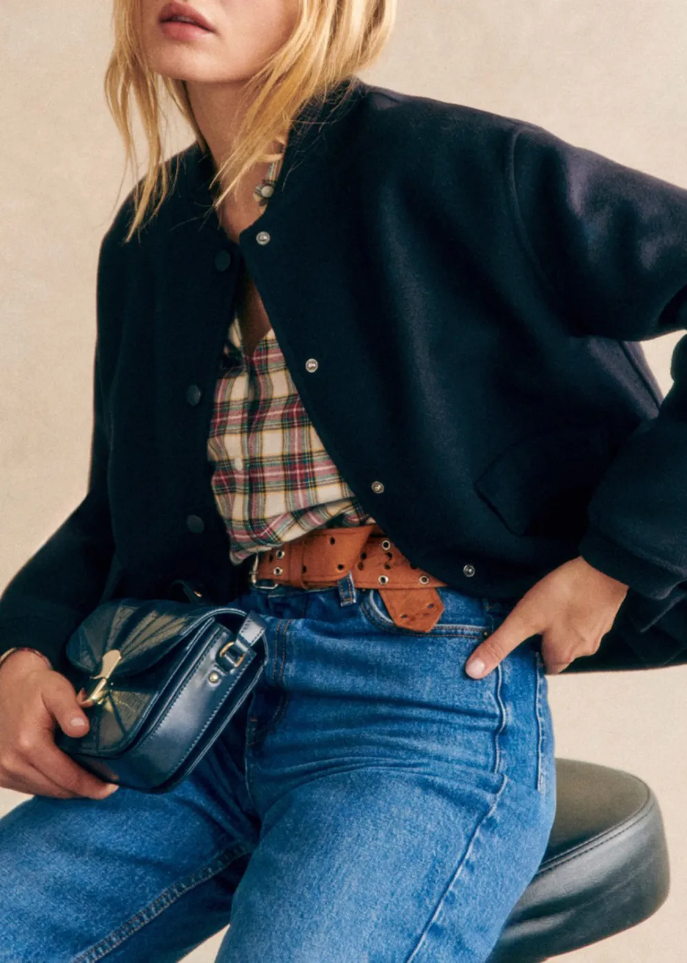 Solid Color Short Double-Faced Wool Coat