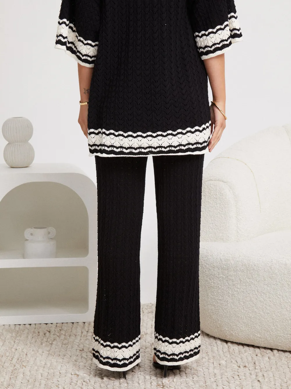 Black Multi High waisted Pants