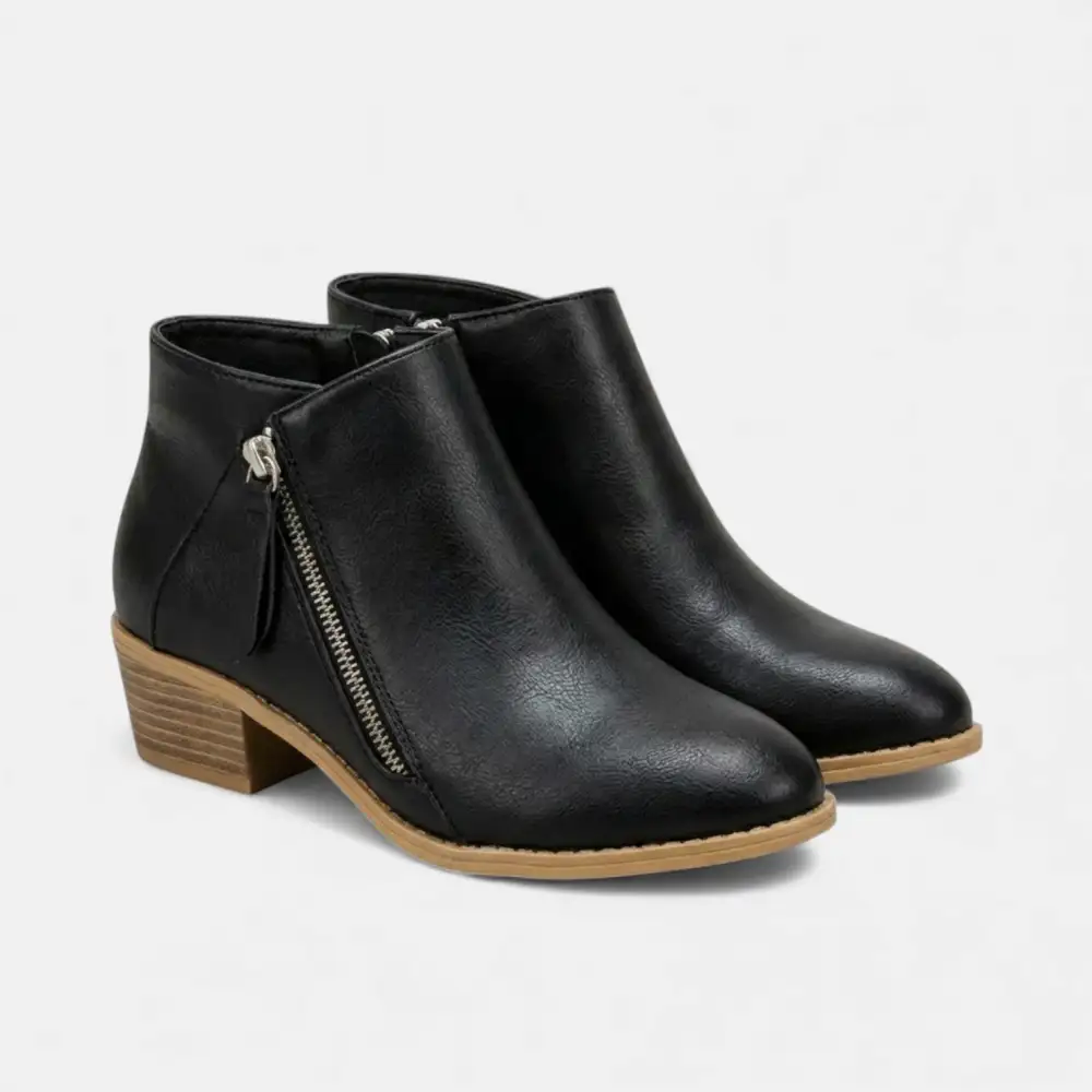 Stacked Heel Ankle Boots