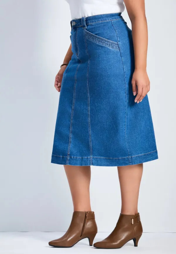 Slit Denim Short Skirt