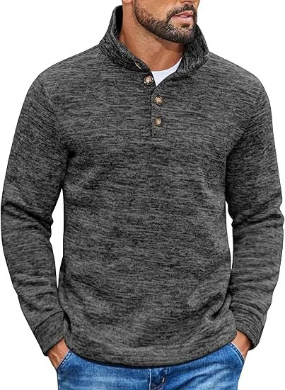 Men's Casual Slim Fit Pullover Sweater Knitted Thermal Sweatshirt.Fleece-lined For Warmth And Wind Protection.Comfortable And Stylish