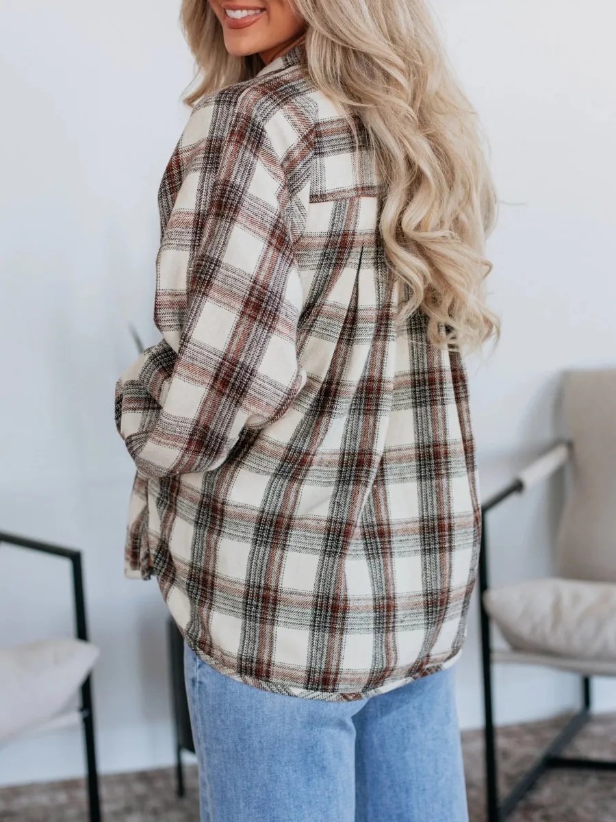 Front Pocketed Plaid Shacket