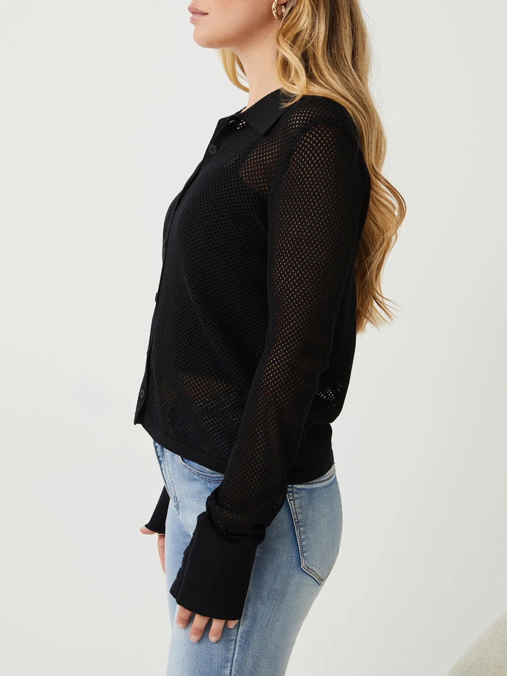 Black V Neck Knit Shirt