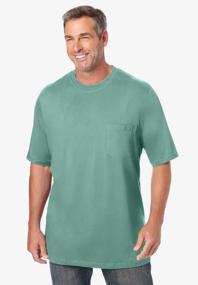 Shrink-Less Lightweight Pocket Crewneck T-Shirt