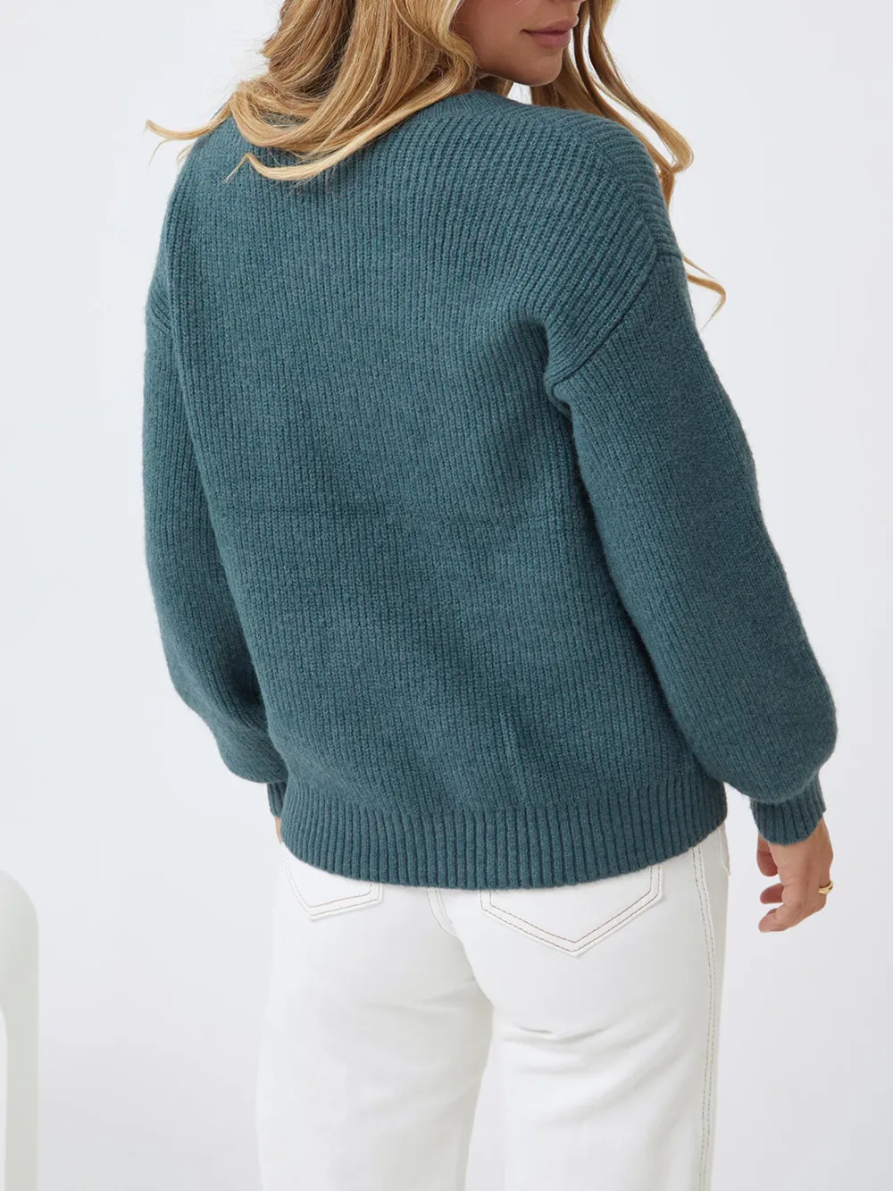 Petrol Casual Style Crew Neck Knit