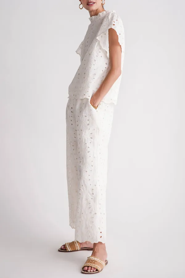 Casual Style Lace Pants - Ivory