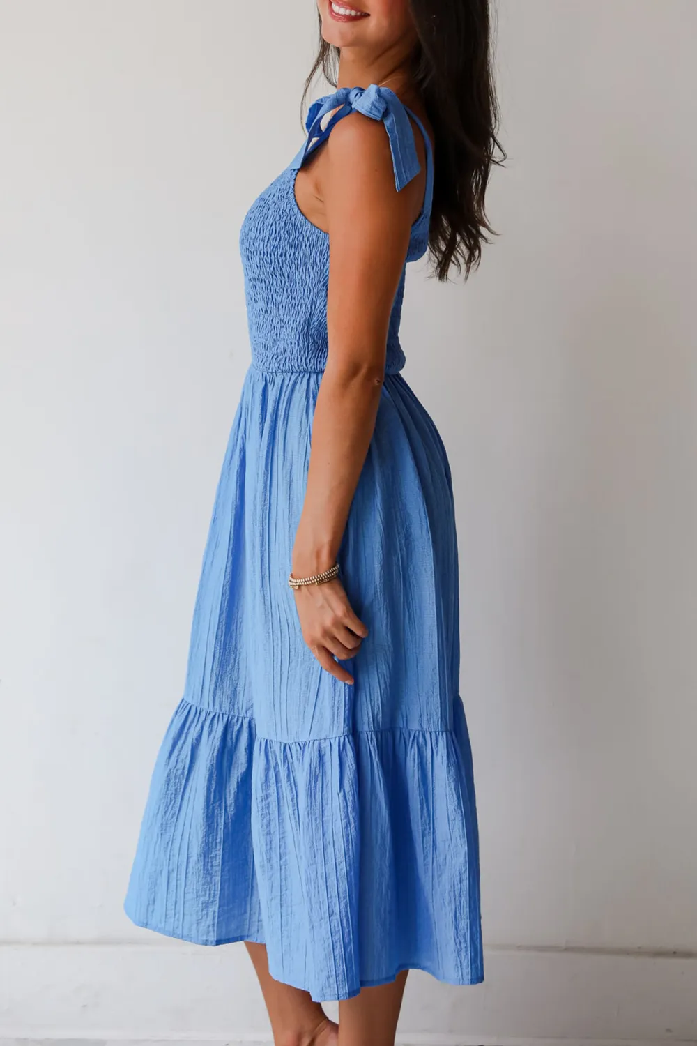 Dedicated To Glamour Blue One-Shoulder Midi Dress