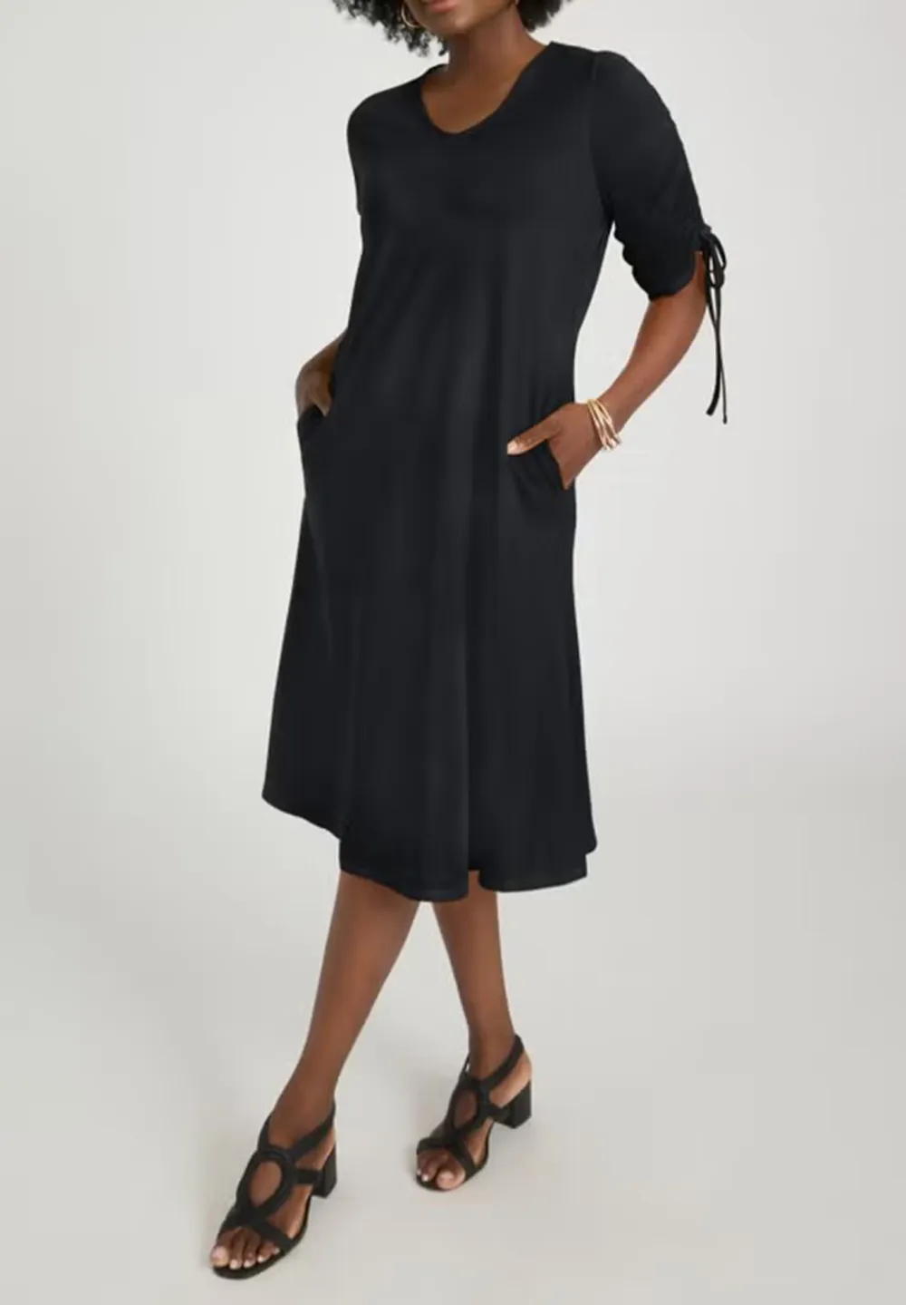 Drawstring Sleeve Dress